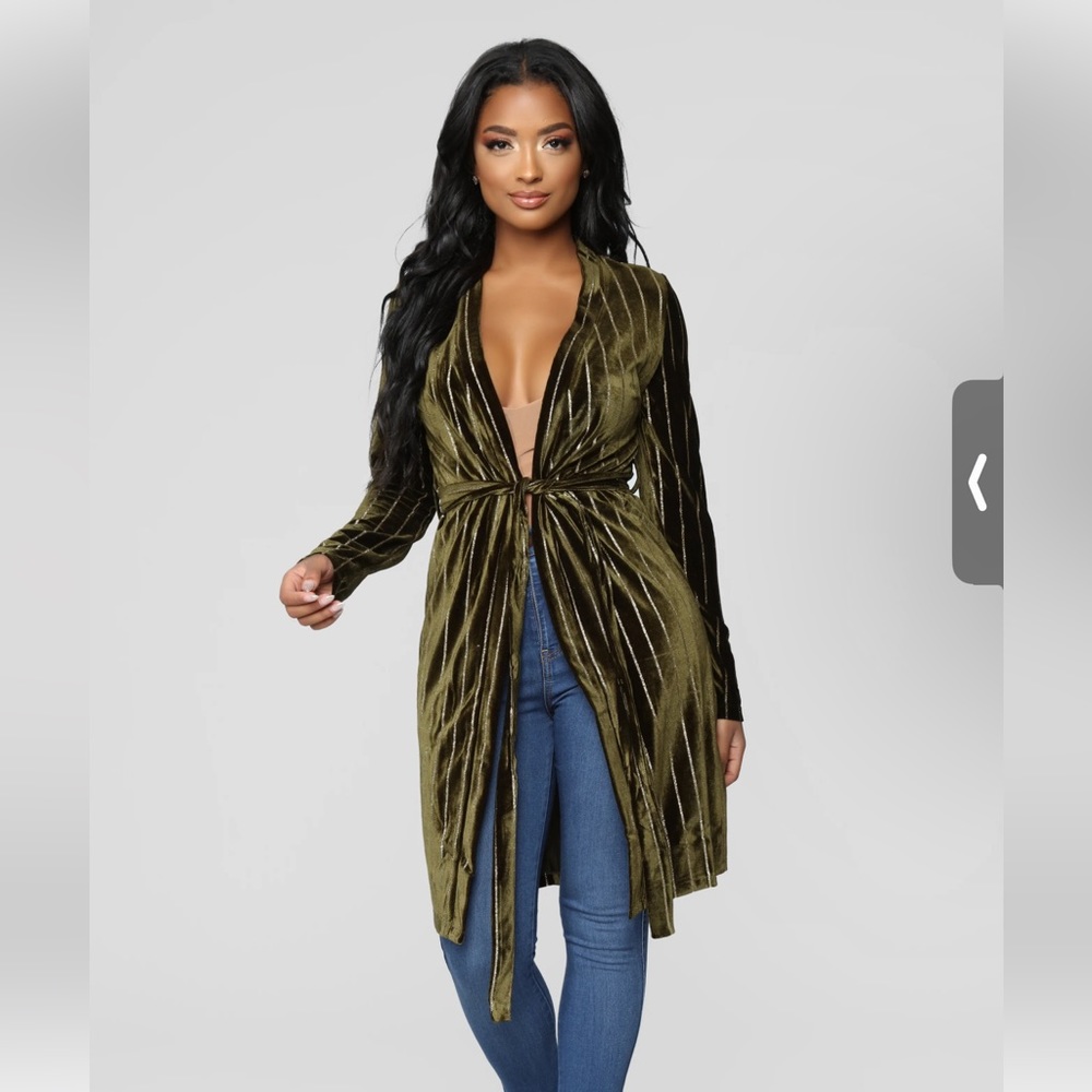 Olive green duster.